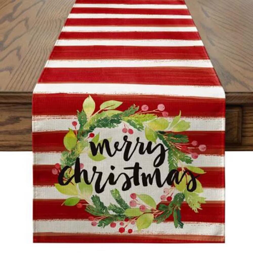 Fashion Linen Christmas Tree printed table runner flag kitchen dining tableclot